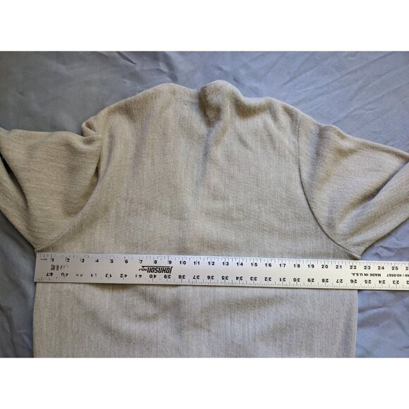 Vintage Izod Sweater Beige Cardigan Button Up 80s Mens Size M - Picture 8 of 9